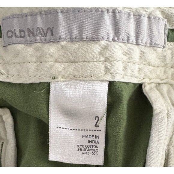 Old Navy 2 Green Micro Polka-Dot Button Zip Front Pockets Cotton Mini Skirt - Picture 6 of 6